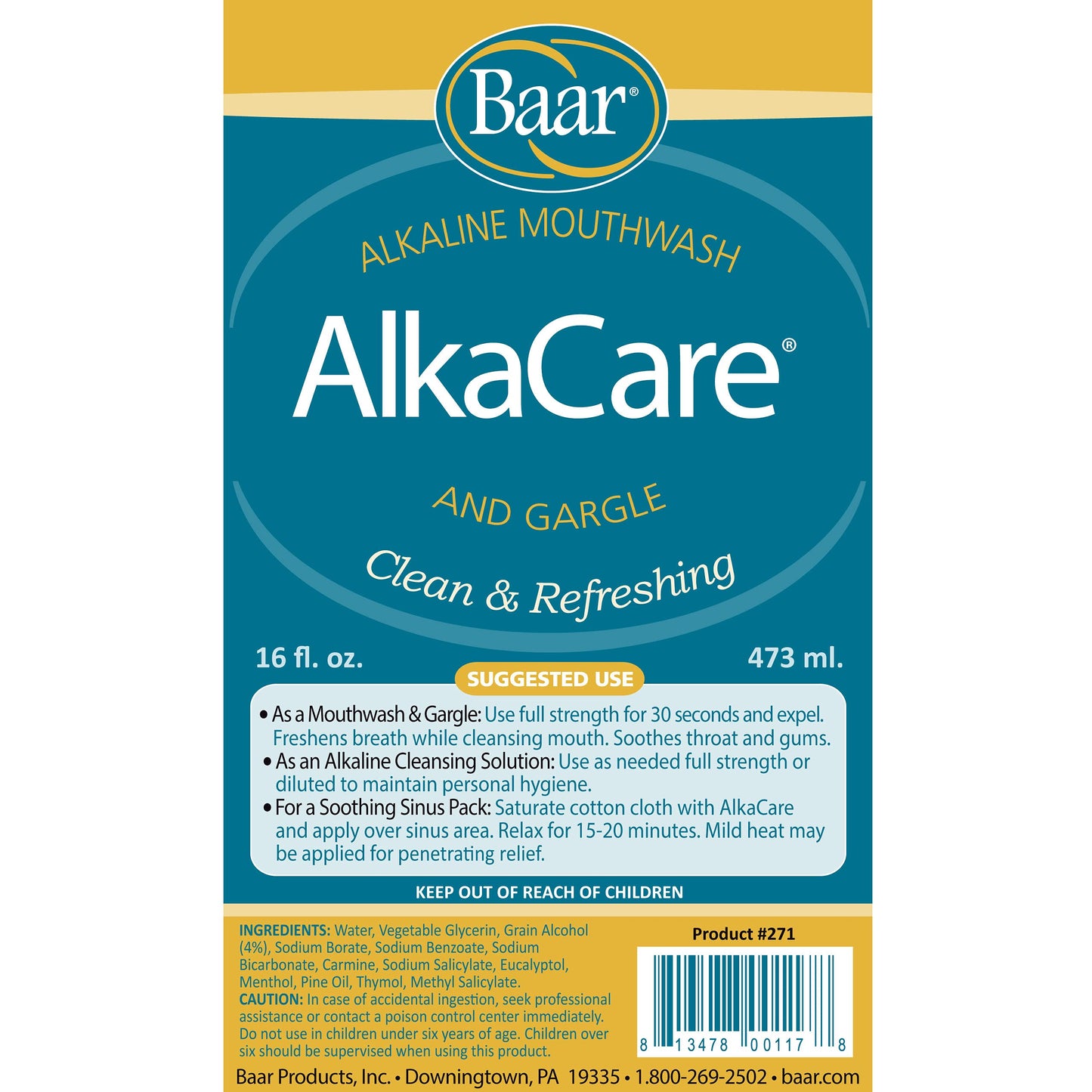 AlkaCare Mouthwash & Gargle, 16 Oz – Alkalizing, Gentle, Low Alcohol