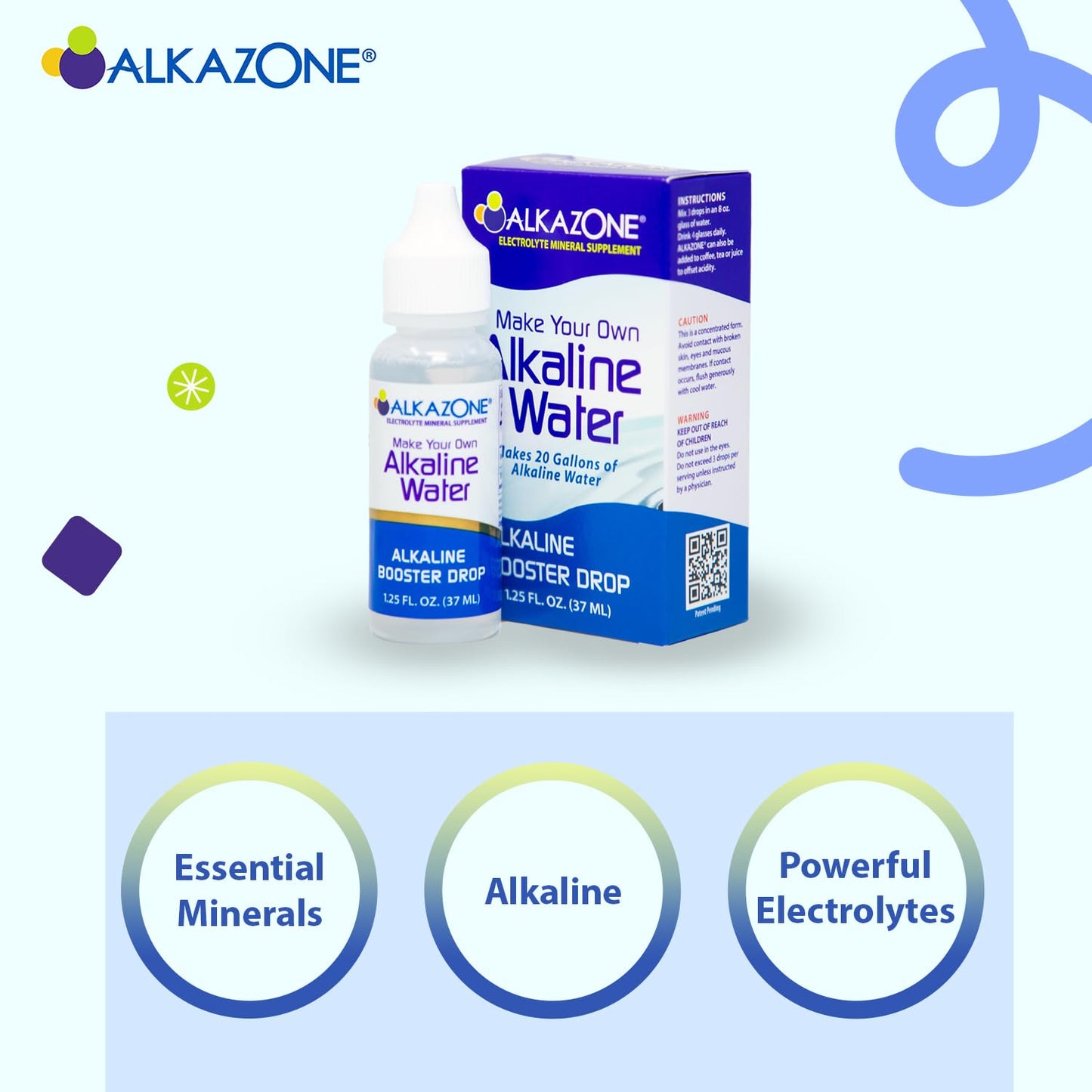 ALKAZONE Alkaline Booster Drop 1.25 oz (2 Packs) – Make Your Own Alkaline Water