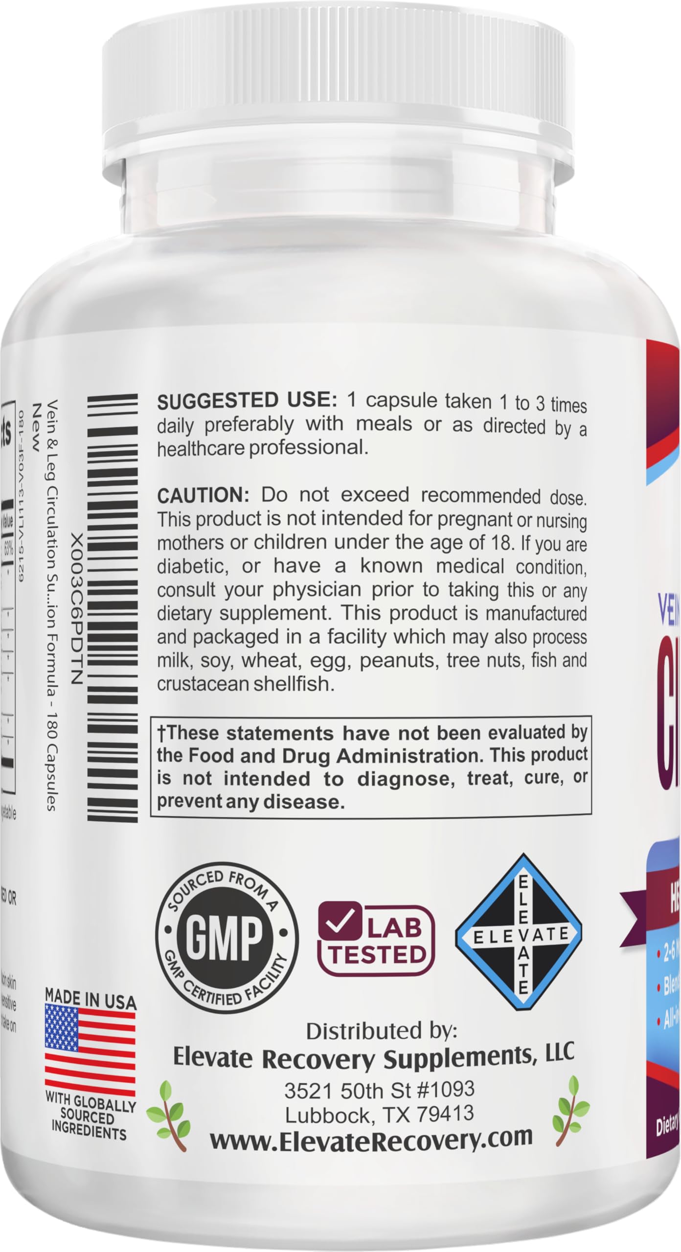 2-Month Vein & Leg Circulation Supplement | 180 Capsules
