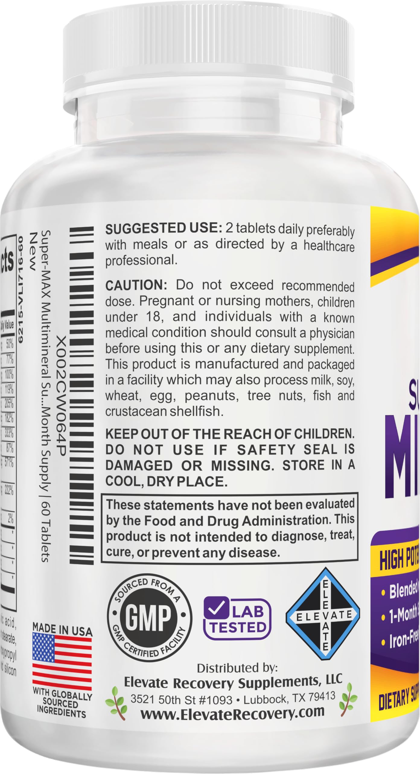 Super-MAX Multimineral (Iron Free) – 60 Tablets | All-in-1 Mineral Complex