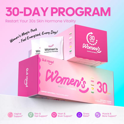 Women's Daily Vitamin Packs – All-in-One Multivitamin with Probiotics, D3+K2, NR1000 & Ashwagandha