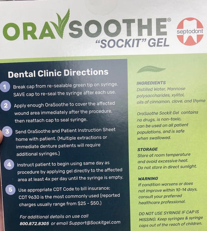 Orasoothe SOCKIT Gel 10g Tube with 1 Extra Spark Dental Co Applicator Tube | Canker Sore Relief