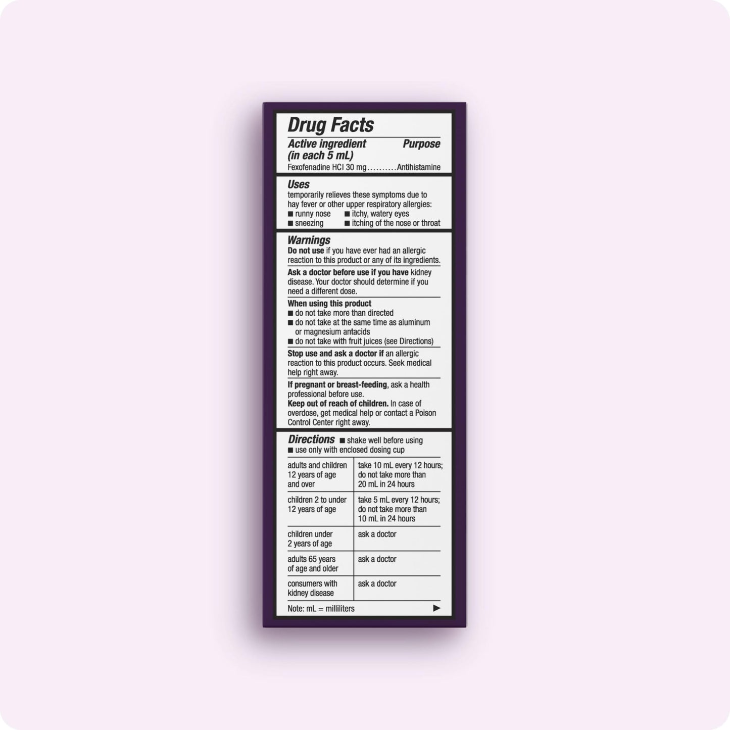 Allegra Children's 12-Hour Allergy Relief Liquid Berry 4 oz | Non-Drowsy