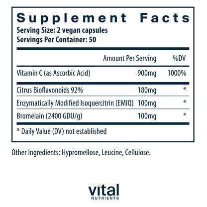 Vital Nutrients Aller-C – Vegan Respiratory & Sinus Support (100 Capsules)
