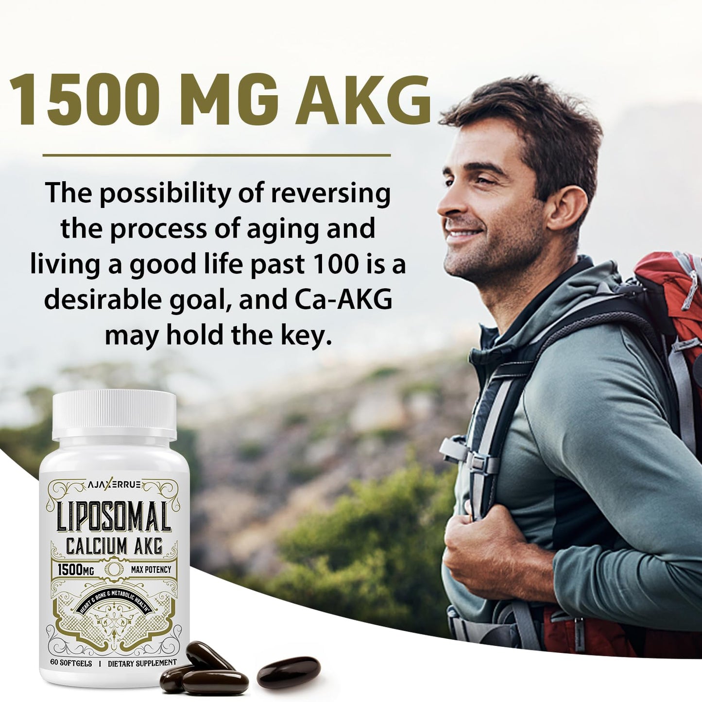 Liposomal Calcium AKG 1500 MG – 120 Softgels | Longevity & Energy