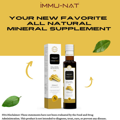 Immu-nat Colloidal Gold Water 24K 20ppm (8.5oz) – Focus, Calm & Sleep Support