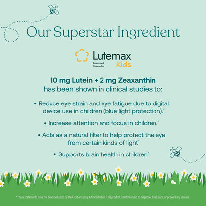 True Littles Daily Kids Multivitamin - 60 Pectin Gummies | Immune, Eye & Bone Support | Lutemax Kids Lutein + Vitamin D3 & K2 | Allergen Free & Vegan