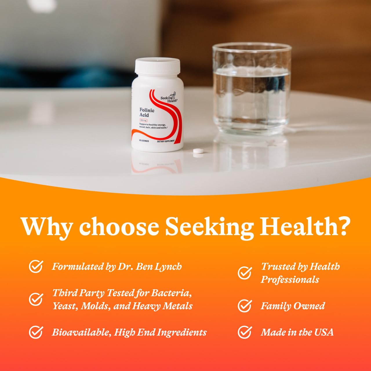 Folinic Acid 1360 mcg DFE (60 Lozenges) – Methyl-Free Folinic Acid | Seeking Health