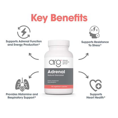 Allergy Research Group Adrenal Support - Adrenal Glandular Supplement for Men & Women (150 Count)