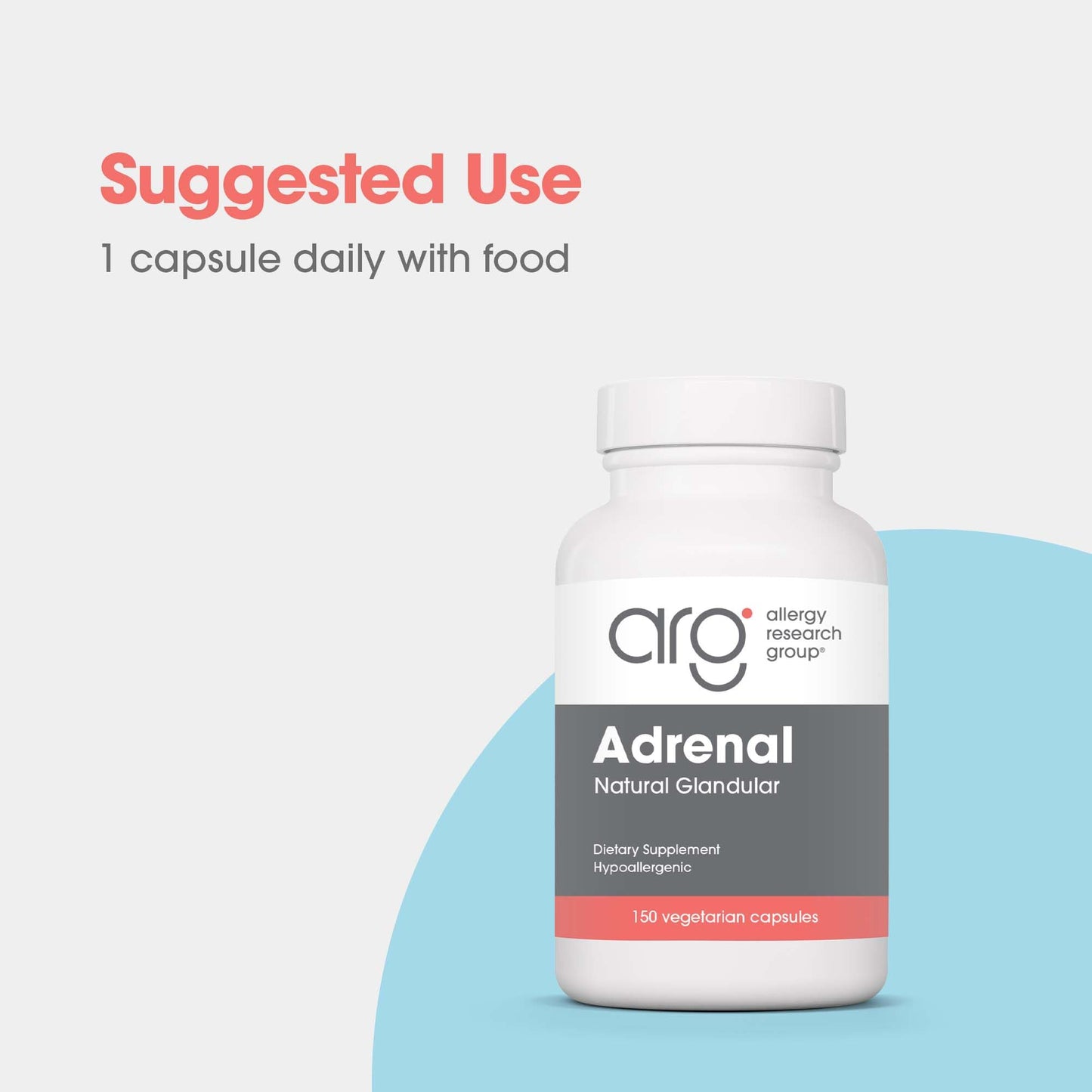 Allergy Research Group Adrenal Support - Adrenal Glandular Supplement for Men & Women (150 Count)