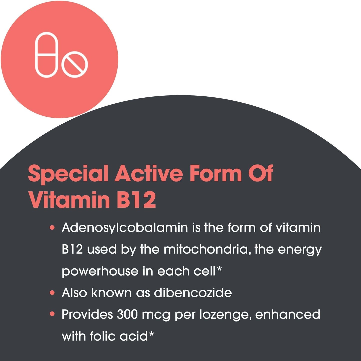 Allergy Research Group B12 Adenosylcobalamin Lozenges with Folic Acid - 3000 mcg B12, Folate, 60 Count