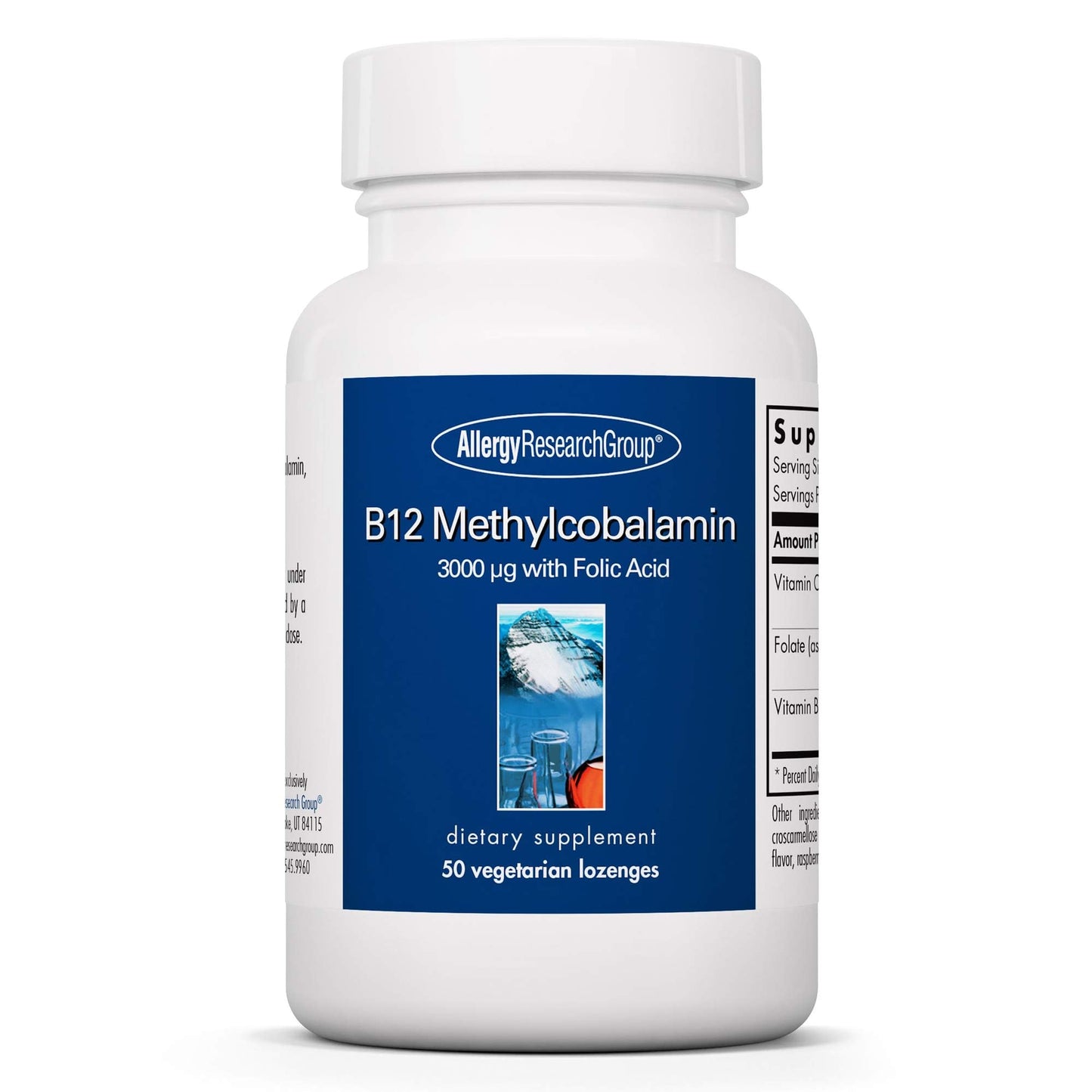 Allergy Research Group B12 Methylcobalamin – Vitamin B12 with Folate, 50 Lozenges