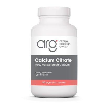 Allergy Research Group Calcium Citrate 150mg - Pure Calcium, Bone Health (180 Count)