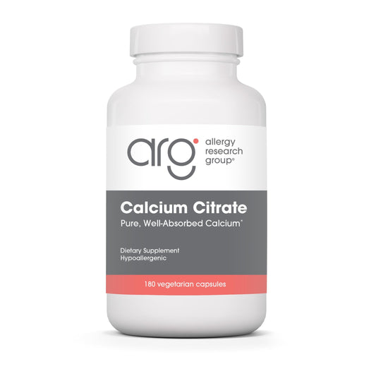 Allergy Research Group Calcium Citrate 150mg - Pure Calcium, Bone Health (180 Count) BritishVita | Premium UK Vitamins & Wellness Supplements