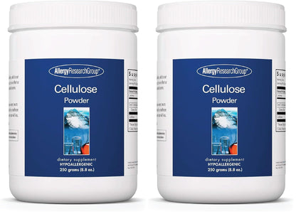 Allergy Research Group Cellulose Powder - Microcrystalline Cellulose, 2000mg Insoluble Fiber - 8.8 oz (Pack of 2)