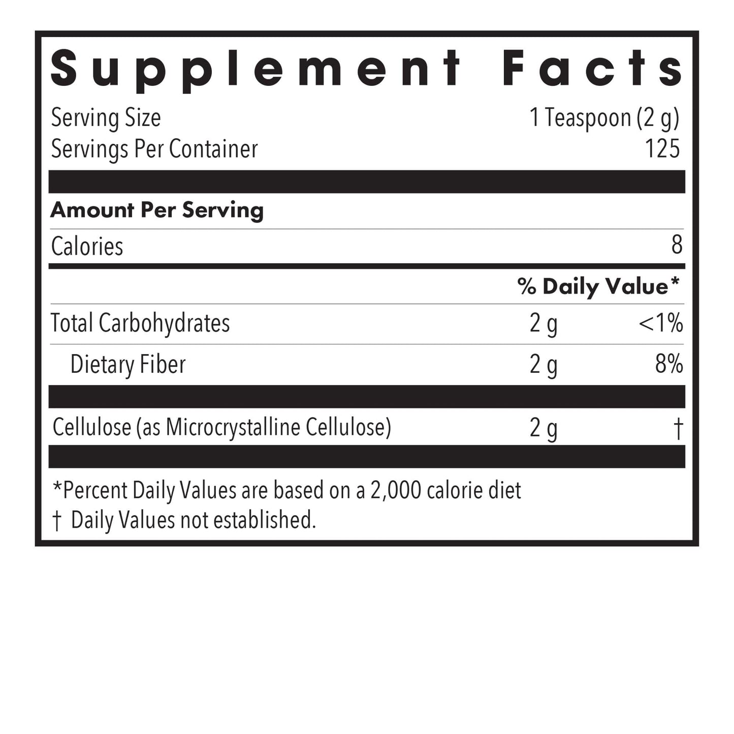 Allergy Research Group Cellulose Powder - Microcrystalline Cellulose, 2000mg Insoluble Fiber - 8.8 oz (Pack of 2)