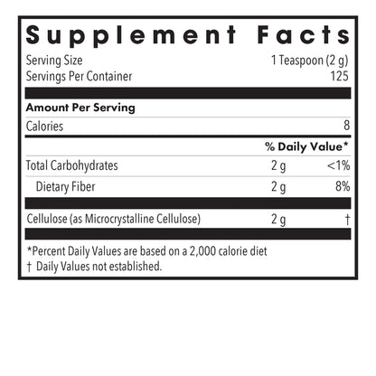 Allergy Research Group Cellulose Powder - Microcrystalline Cellulose, 2000mg Insoluble Fiber - 8.8 oz (Pack of 2)