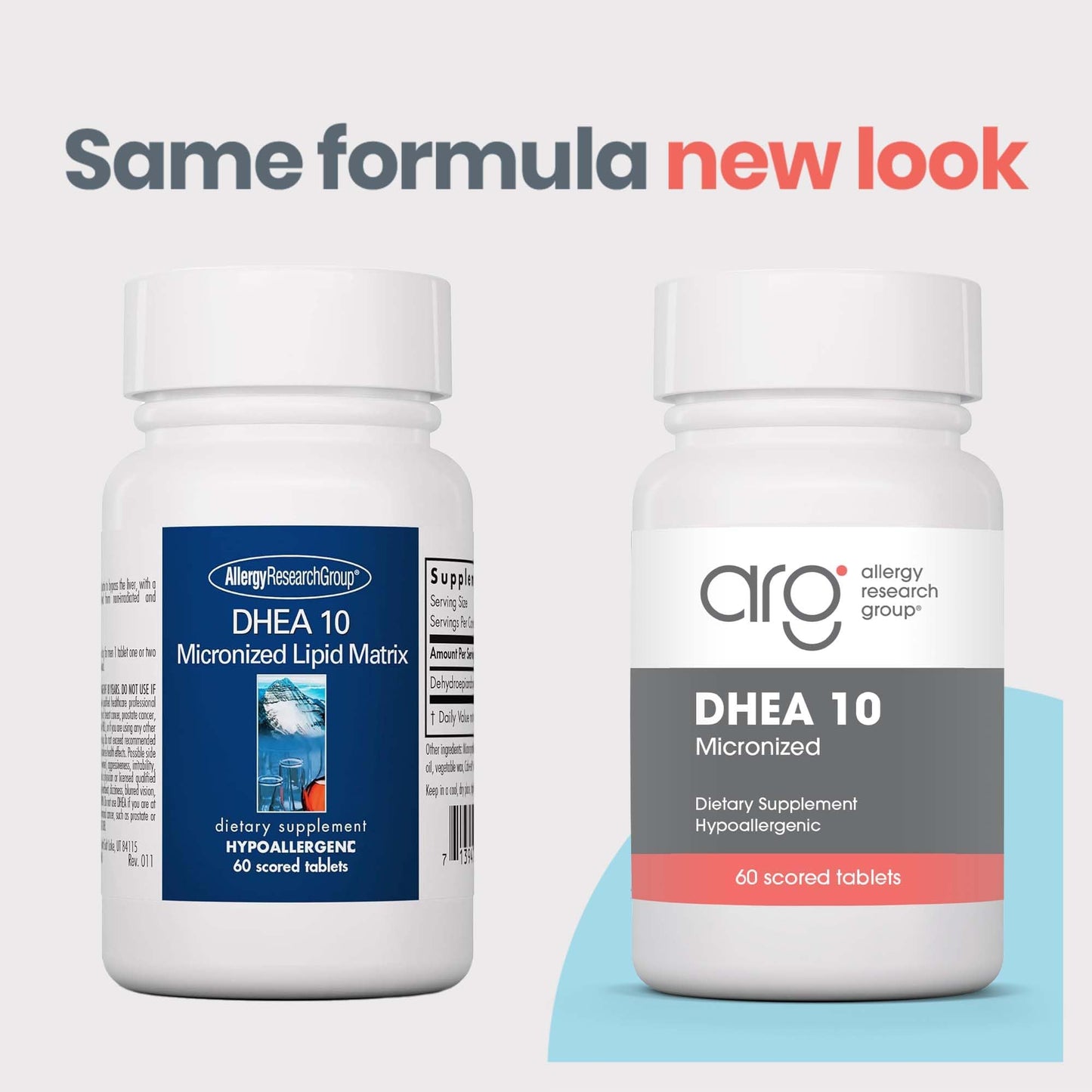 Allergy Research Group DHEA 10mg Micronized – Metabolism Support, Soy-Free, Vegan, Scored Tablets – 60 Count