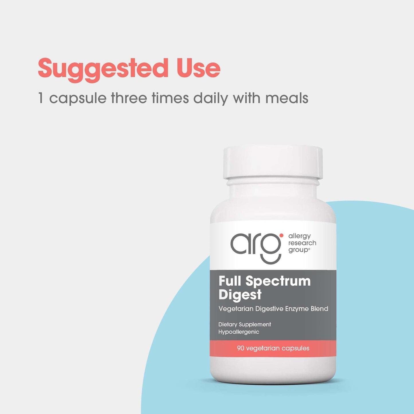 Allergy Research Group Full Spectrum Digest with Glutalytic | Gluten Support & Digestive Enzymes | 90 Vegetarian Capsules