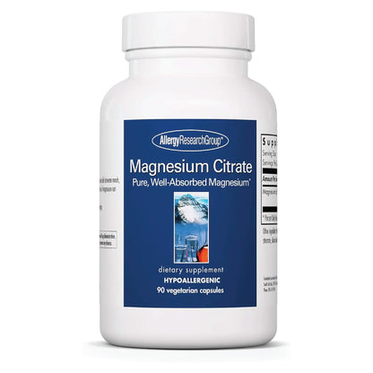 Allergy Research Group Magnesium Citrate Dietary Supplement - Bone & Stress Support, Vegetarian Capsules (90 Count)