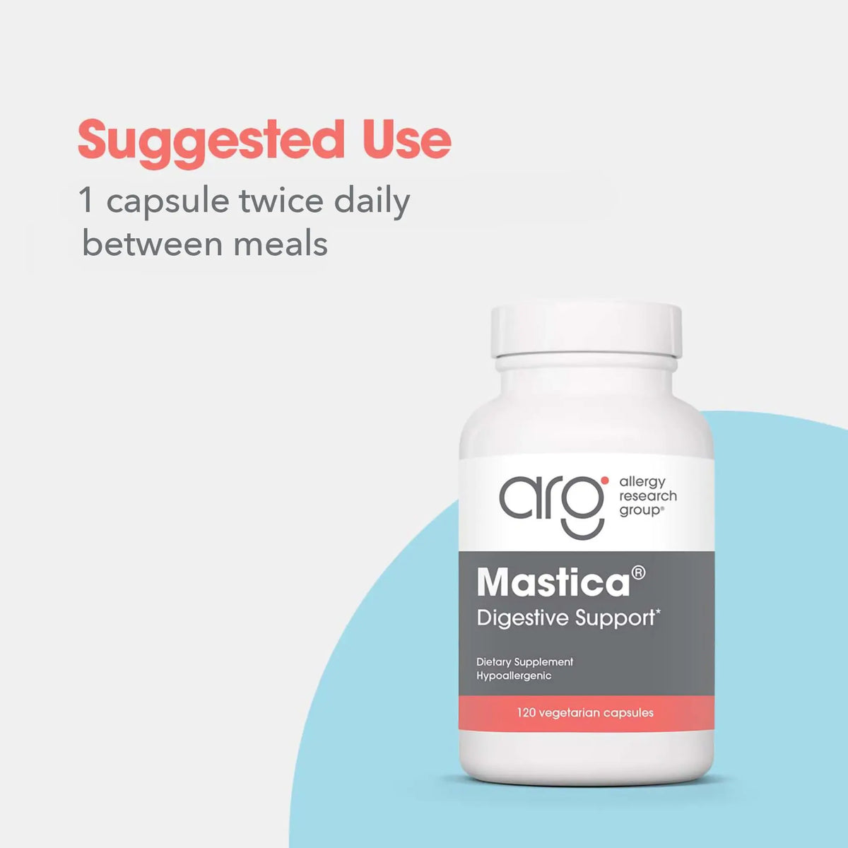 Allergy Research Group Mastica - 500 mg Mastic Gum Capsules for Digestive Support (120 Count) BritishVita | Premium UK Vitamins & Wellness Supplements