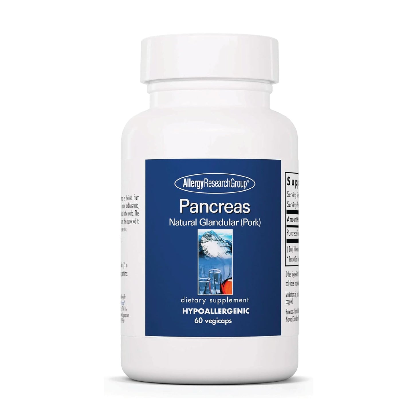 Allergy Research Group Pancreas Pork Supplement – Pancreas Glandular Enzymes, 425mg, 60 Count