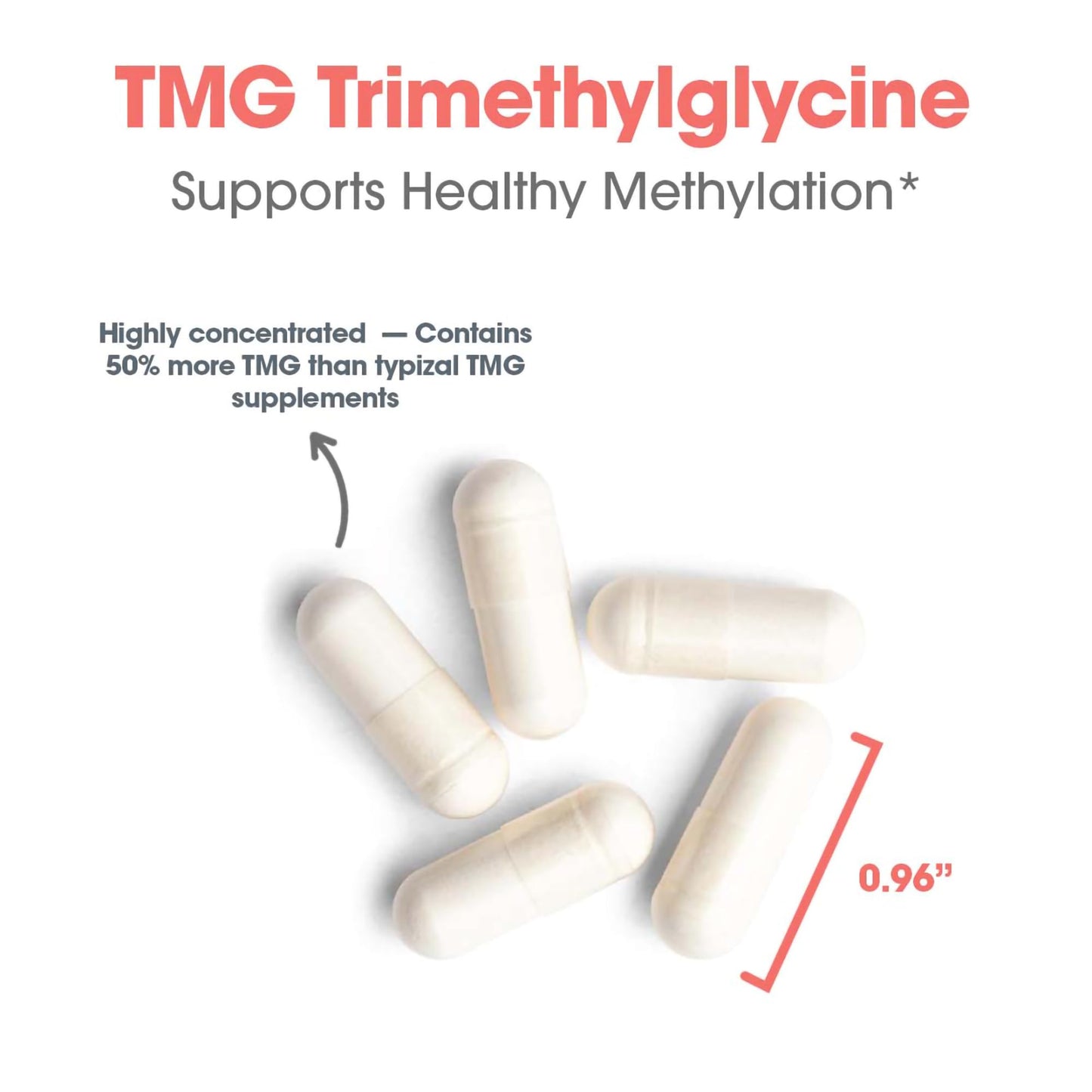 Allergy Research Group TMG Trimethylglycine 750mg – Betaine Anhydrous, 100 Capsules