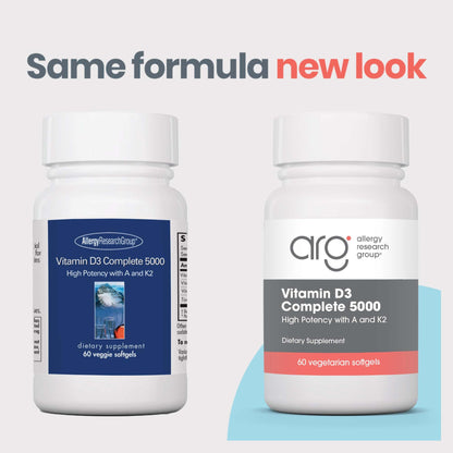 Allergy Research Group Vitamin D3 Complete 5000 IU | D3 & K2