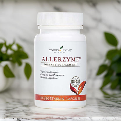 Young Living Allerzyme - 90 Ct Vegetarian Digestive Enzyme Capsules with Tarragon & Ginger