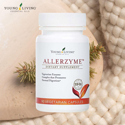 Young Living Allerzyme - 90 Ct Vegetarian Digestive Enzyme Capsules with Tarragon & Ginger