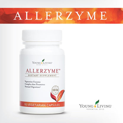 Young Living Allerzyme - 90 Ct Vegetarian Digestive Enzyme Capsules with Tarragon & Ginger