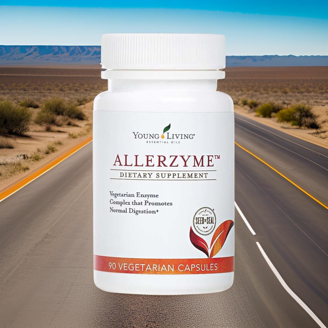 Young Living Allerzyme - 90 Ct Vegetarian Digestive Enzyme Capsules with Tarragon & Ginger
