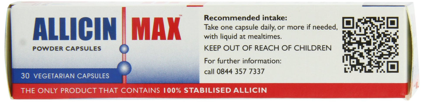 Allicin Max 30 Veg Caps | Garlic Allicin Supplement