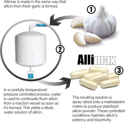 ALLIMAX 180mg 90 Capsules | Stabilized Allicin Garlic for Immune Support BritishVita | Premium UK Vitamins & Wellness Supplements