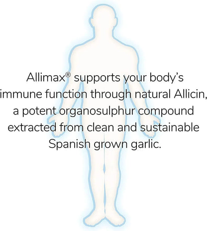 ALLIMAX 180mg 90 Capsules | Stabilized Allicin Garlic for Immune Support BritishVita | Premium UK Vitamins & Wellness Supplements