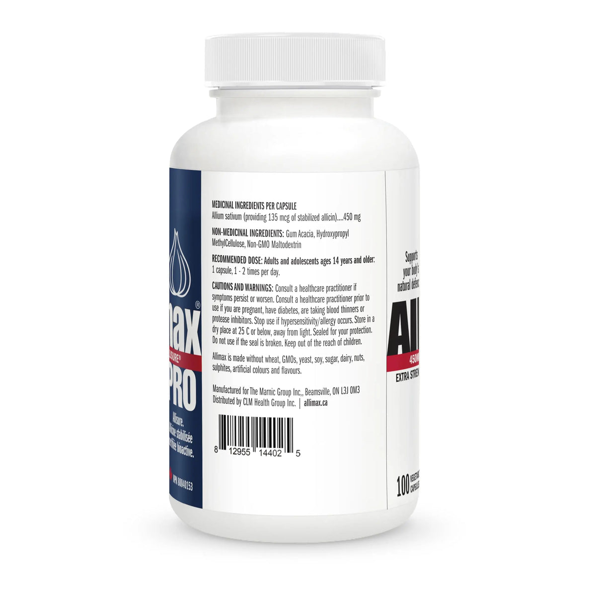 Allimax Pro Practitioner Strength 450 mg Allicin from Garlic | 100 Vegetarian Capsules BritishVita | Premium UK Vitamins & Wellness Supplements