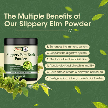 Alliwise Slippery Elm Bark Powder 240g | Digestive Support, Throat Soothing, Non-GMO, Gluten Free, Vegetarian Friendly