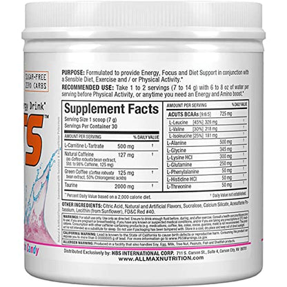 ALLMAX A:CUTS Amino-Charged Energy Drink Cotton Candy - 210 g | 30 Servings