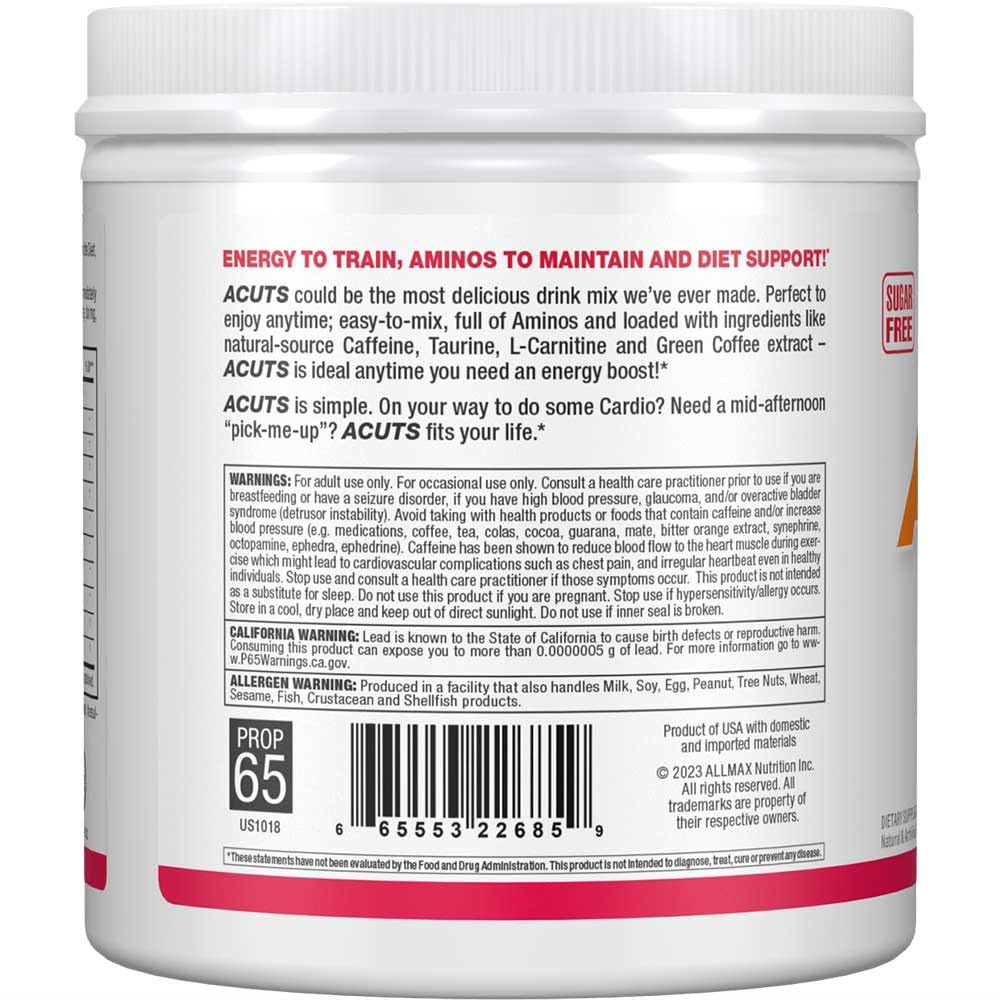 ALLMAX A:CUTS Watermelon Amino-Charged Energy Drink — 210 g, 30 Servings