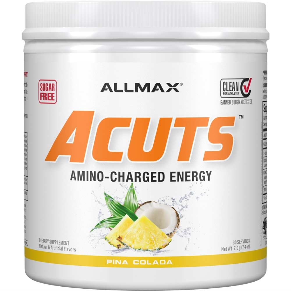 ALLMAX A:CUTS Amino-Charged Energy Drink - Pina Colada (210 g) - Sugar & Gluten Free