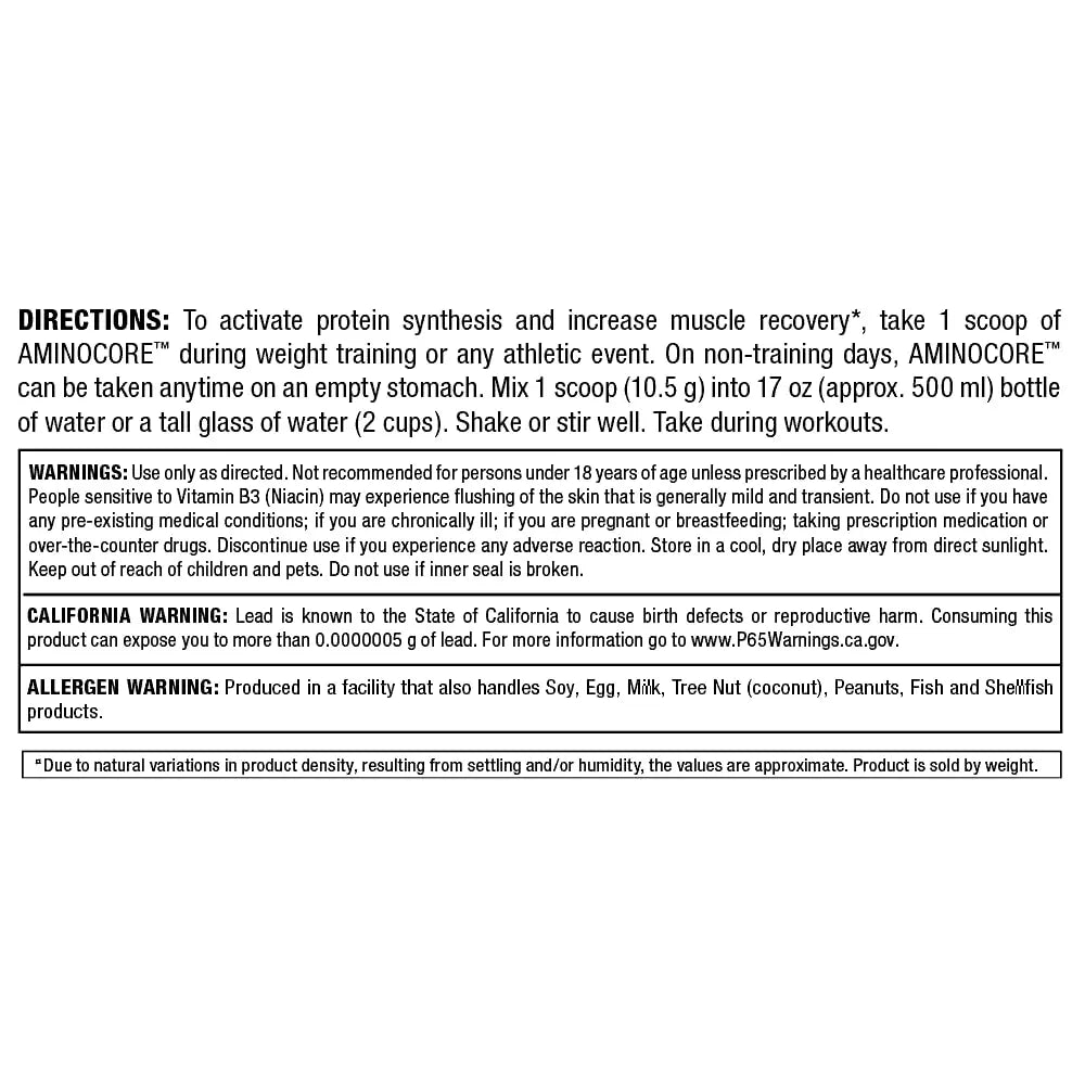 ALLMAX AminoCORE BCAA Blue Raspberry Powder – 945 g, 90 Servings, 8.18 g BCAAs per Serving, Sugar Free, Instantized + B Vitamins BritishVita | Premium UK Vitamins & Wellness Supplements