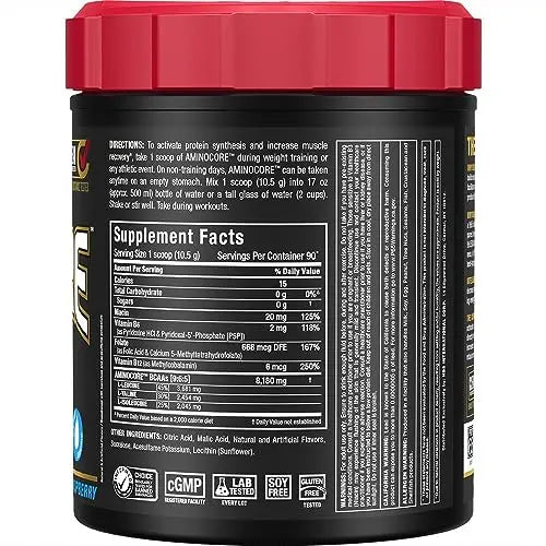 ALLMAX AminoCORE BCAA Blue Raspberry Powder – 945 g, 90 Servings, 8.18 g BCAAs per Serving, Sugar Free, Instantized + B Vitamins BritishVita | Premium UK Vitamins & Wellness Supplements