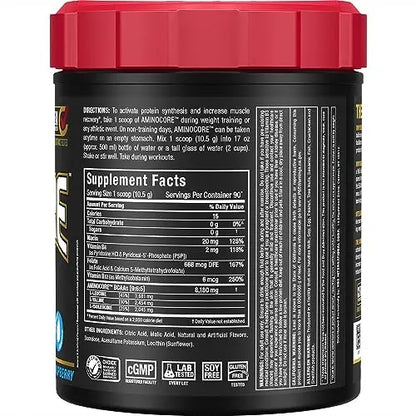 ALLMAX AminoCORE BCAA Blue Raspberry Powder – 945 g, 90 Servings, 8.18 g BCAAs per Serving, Sugar Free, Instantized + B Vitamins BritishVita | Premium UK Vitamins & Wellness Supplements