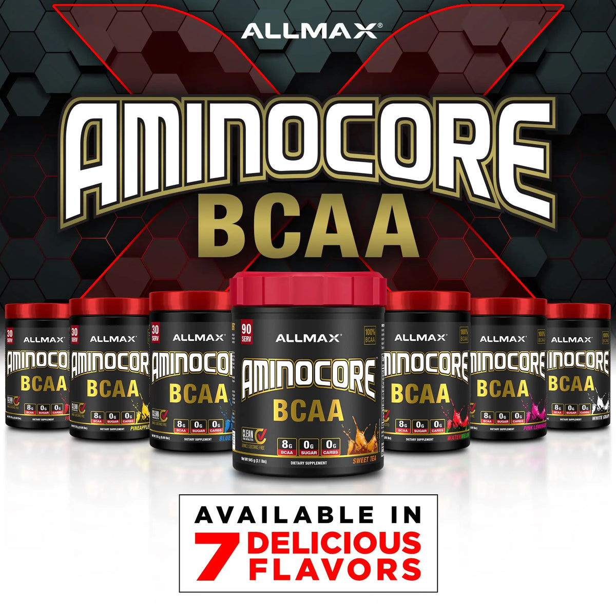 ALLMAX AminoCORE BCAA Blue Raspberry Powder – 945 g, 90 Servings, 8.18 g BCAAs per Serving, Sugar Free, Instantized + B Vitamins BritishVita | Premium UK Vitamins & Wellness Supplements