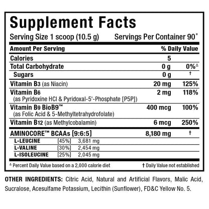 ALLMAX AMINOCORE BCAA Pineapple Mango – 945 g, 90 Servings, Sugar Free | No Fillers BritishVita | Premium UK Vitamins & Wellness Supplements