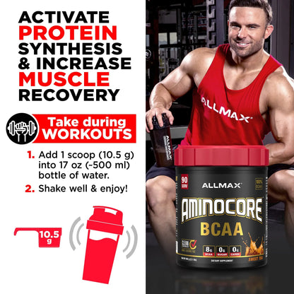 ALLMAX AminoCORE BCAA Pink Lemonade – 945 g, 90 Servings, 8.18 g BCAAs per Serving, Sugar Free, with B Vitamins BritishVita | Premium UK Vitamins & Wellness Supplements