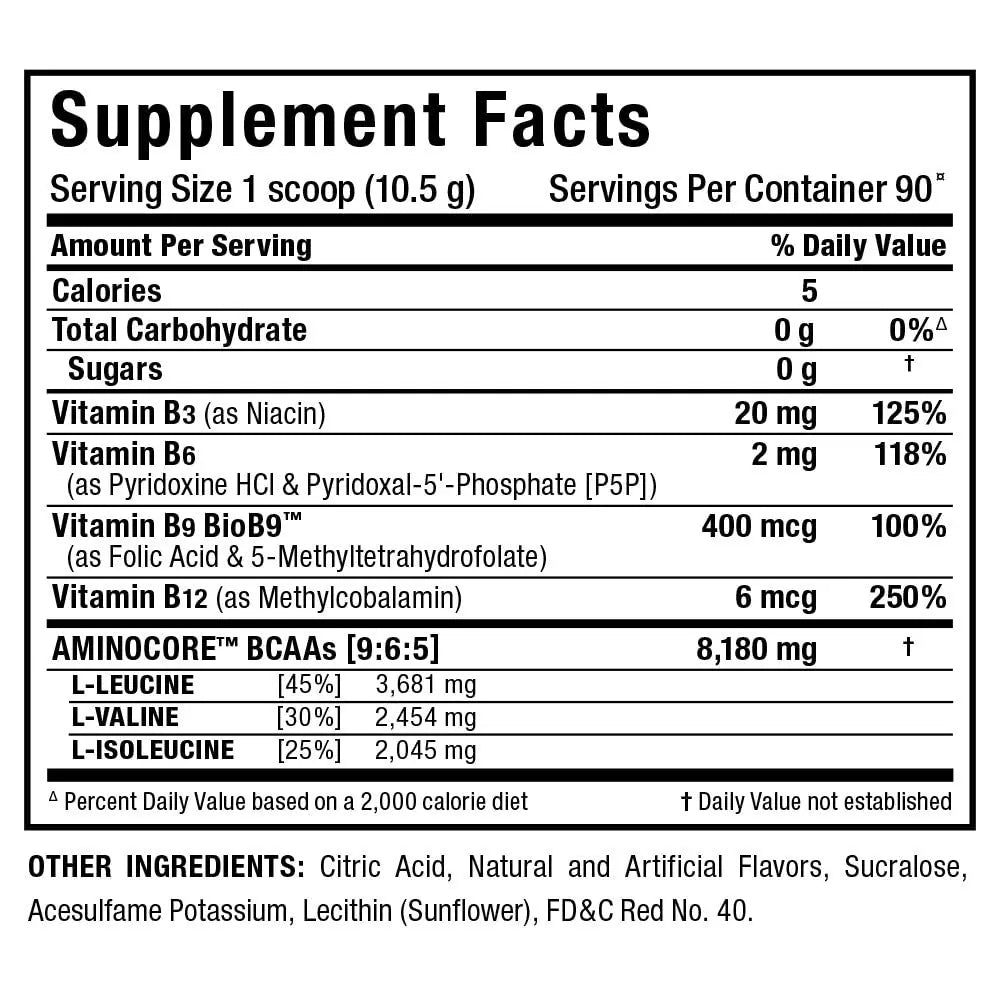 ALLMAX AminoCORE BCAA Pink Lemonade – 945 g, 90 Servings, 8.18 g BCAAs per Serving, Sugar Free, with B Vitamins BritishVita | Premium UK Vitamins & Wellness Supplements