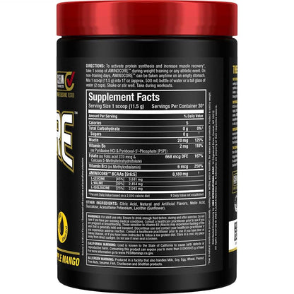 ALLMAX Nutrition AMINOCORE BCAA Powder – 8,180 mg BCAAs per Serving, Pineapple Mango, 315 g | Intra & Post-Workout Recovery