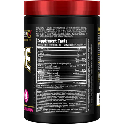 ALLMAX AMINOCORE BCAA – 8G BCAAs | Pink Lemonade, Gluten Free | 315g