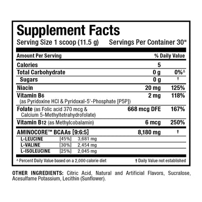 ALLMAX AMINOCORE BCAA – 8G BCAAs | Pink Lemonade, Gluten Free | 315g